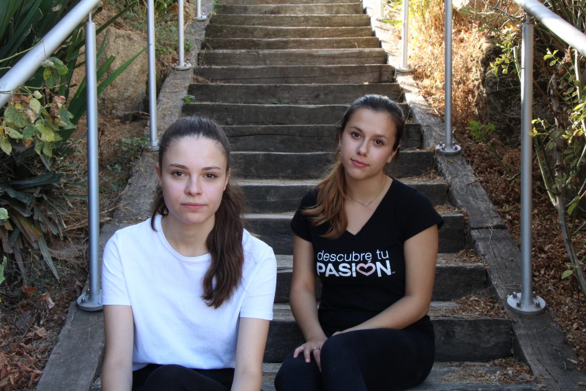 Emma and Andrea, during her work break